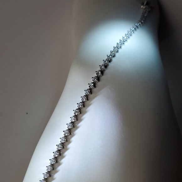 BRAND  NEW  DIAMOND TENNIS BRACELET 14K WHITE GOLD - Picture 9 of 12